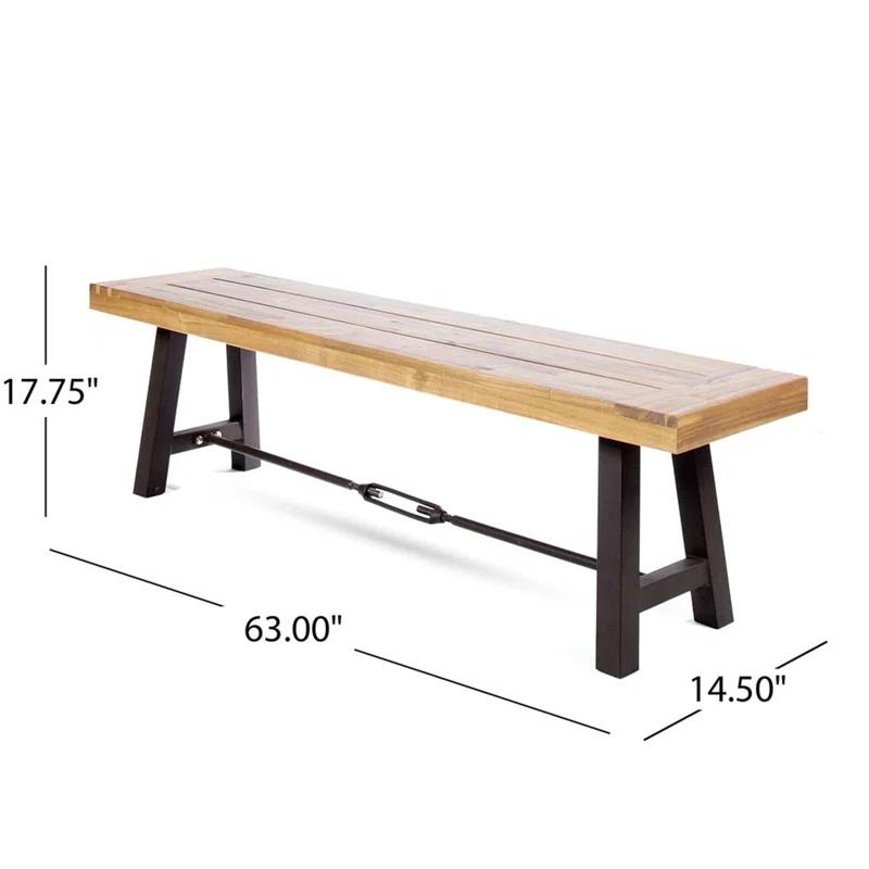 17 Stories 3-Piece Acacia Wood Outdoor Dining Set