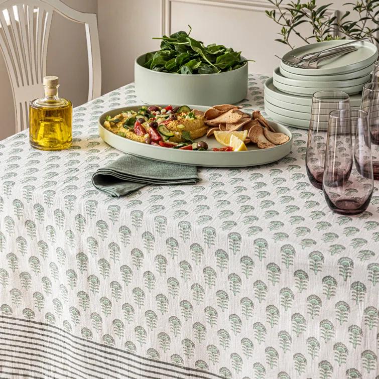over&back Hand-Blocked Tablecloth