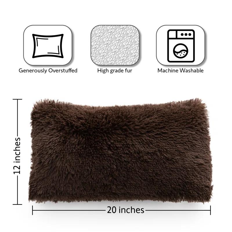 Cheer Collection Faux Fur Throw Pillow (Set of 2)