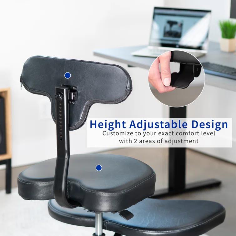 Vivo VIVO Black Ergonomic Cross Legged Swivel Chair, Adjustable Office Stool
