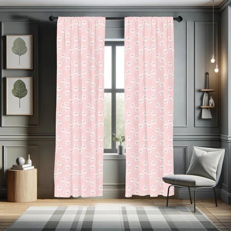 Owls Semi-Sheer Rod Pocket Curtain Panels (Set of 2)