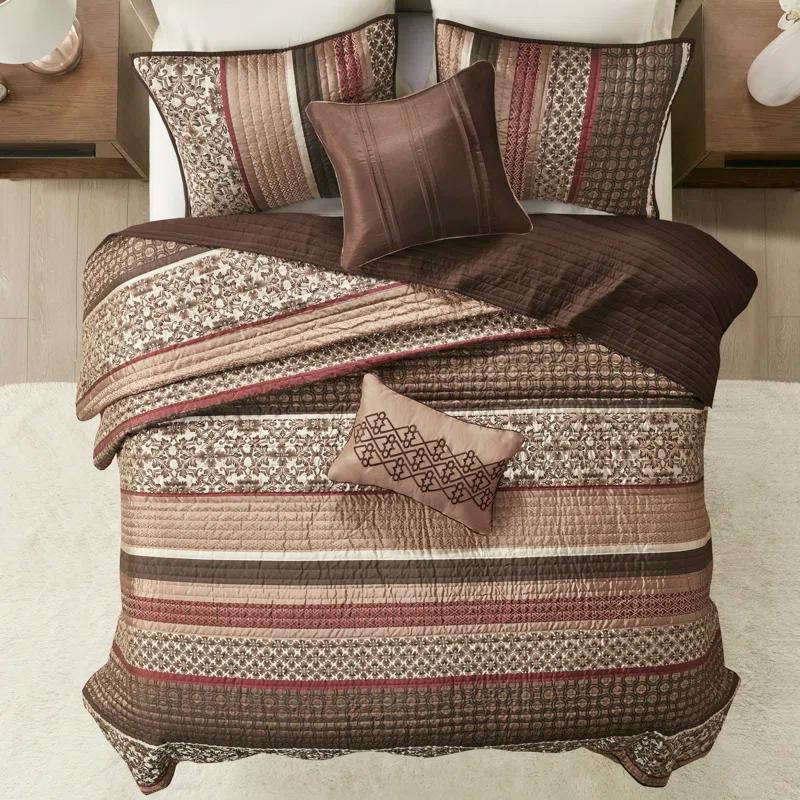 Madison Park Jacquard Quilt Set with Throw Pillows