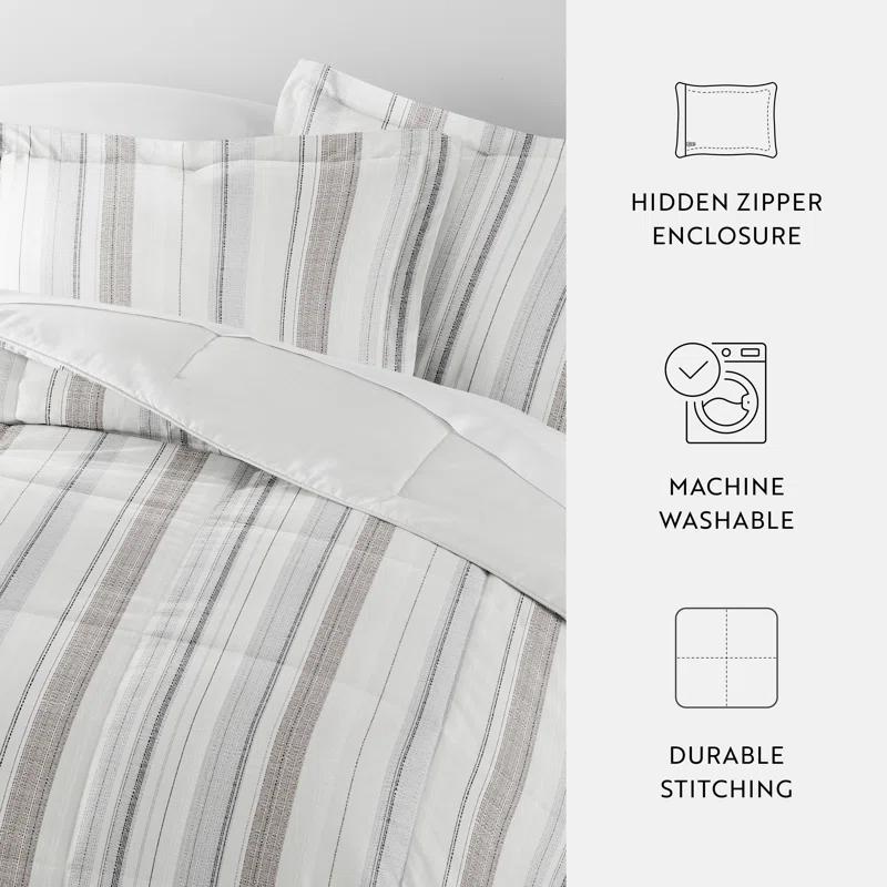 Becky Cameron Dune All Season Down-Alternative Comforter Set in Vertical Stripe