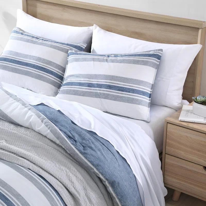 Nautica Bay Shore Cotton Reversible Navy Comforter Set