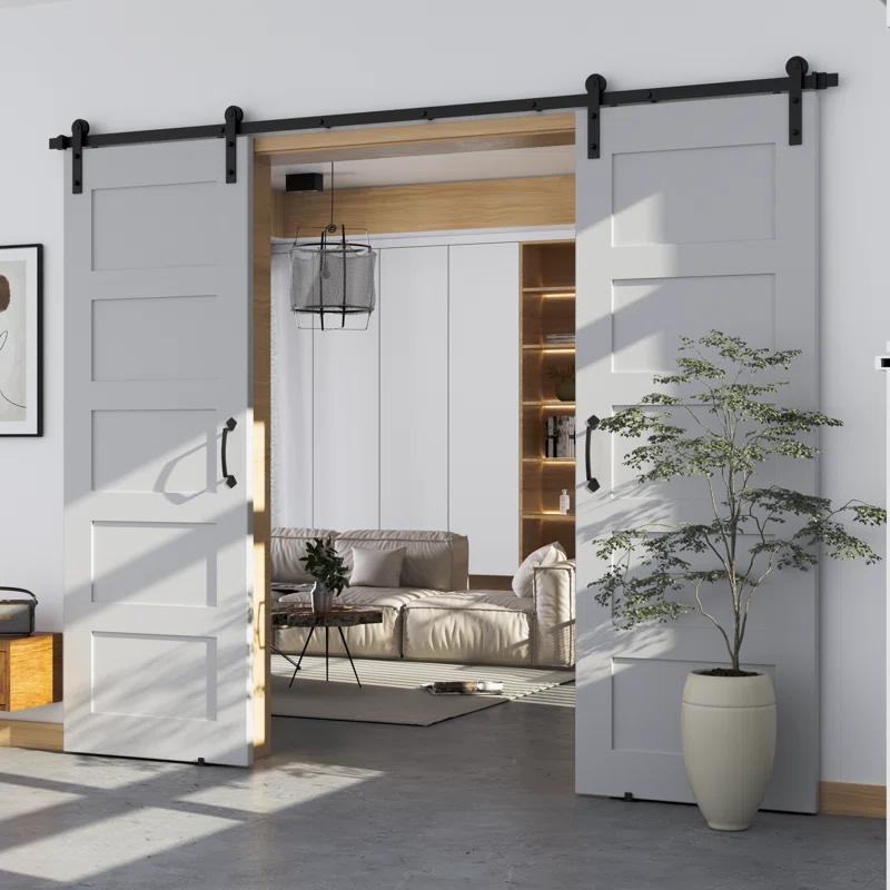 Watchmen Straight Design Standard Double Track Barn Door Hardware Kit