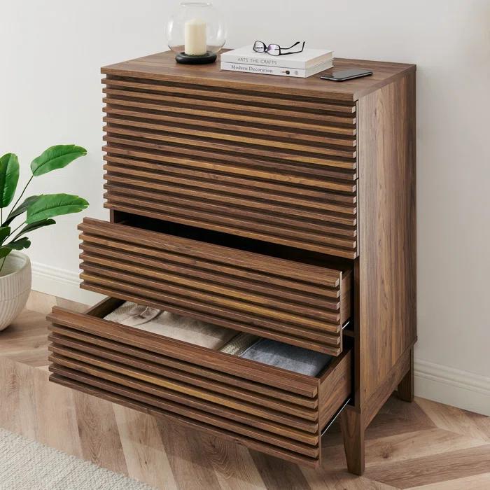 Modway Render 4-Drawer Chest In Walnut | Wayfair