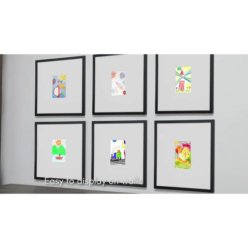 Americanflat Americanflat 24x24 Picture Frame - Use as 12x12 Frame with Mat or 24x24 Frame Without Mat - Thin Photo Frame with Plexiglass - Black