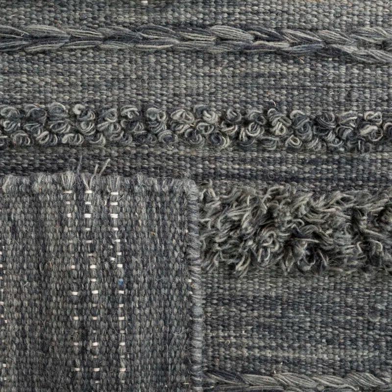 Hartzler Handmade Flatweave Charcoal/Ivory Area Rug