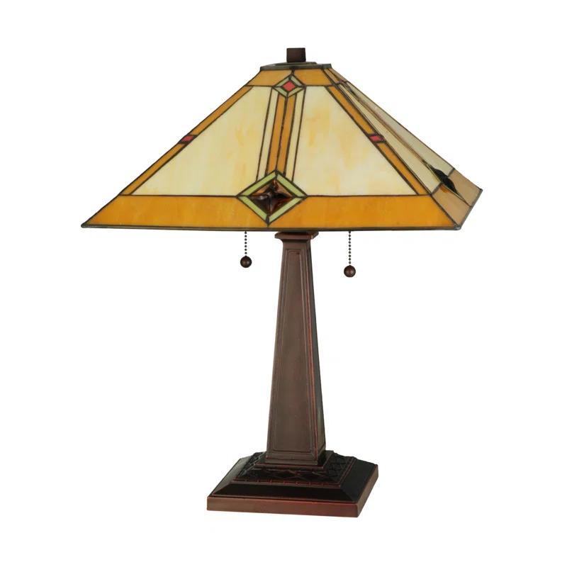 Diamond Mission Glass Table Lamp