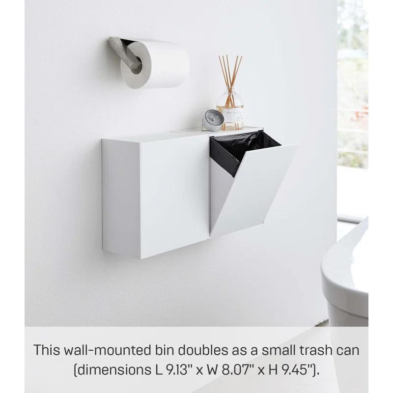 Yamazaki Home Tower Yamazaki Home Wall Mounted Storage Or Trash Bin, Small Wastebasket
