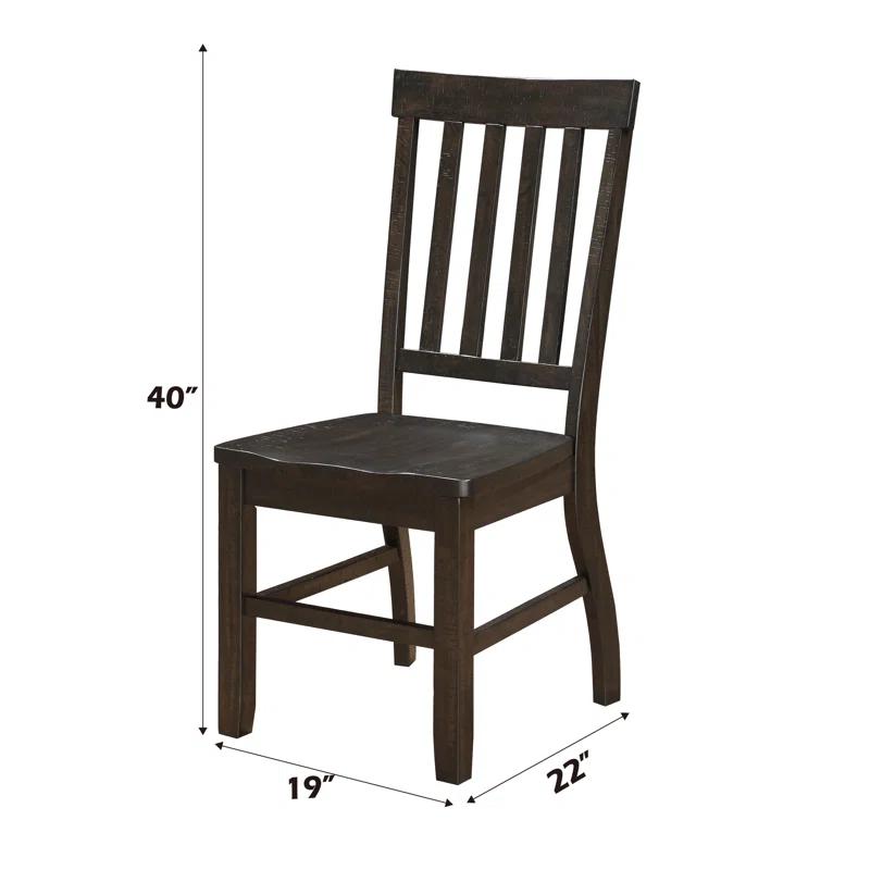 Gracie Oaks Ibsen Slatted Back Side Chair in Rustic Walnut (Set of 2) (Set of 2)