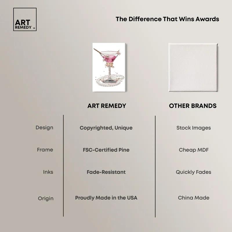 Art Remedy Glimmering Martini Drinks and Spirits Wall Art by Art Remedy