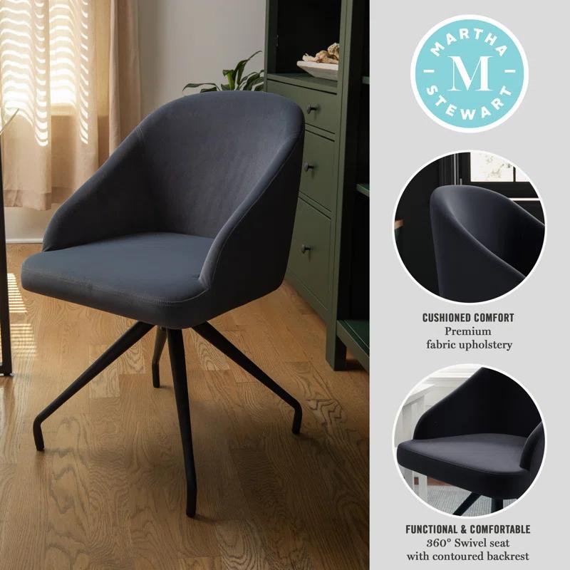 Martha Stewart Martha Stewart Sora Upholstered Stationary Swivel Home Office Chair