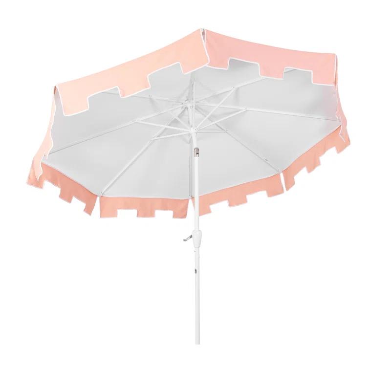 Arlmont & Co. Taveon 9 ft. Classic MidCentury Market Patio Umbrella with UV Protection, Auto-Tilt, and Crank | Wayfair