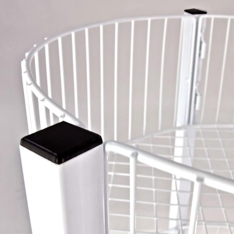 Azar Displays Three-Tiered Large White Wire Bin