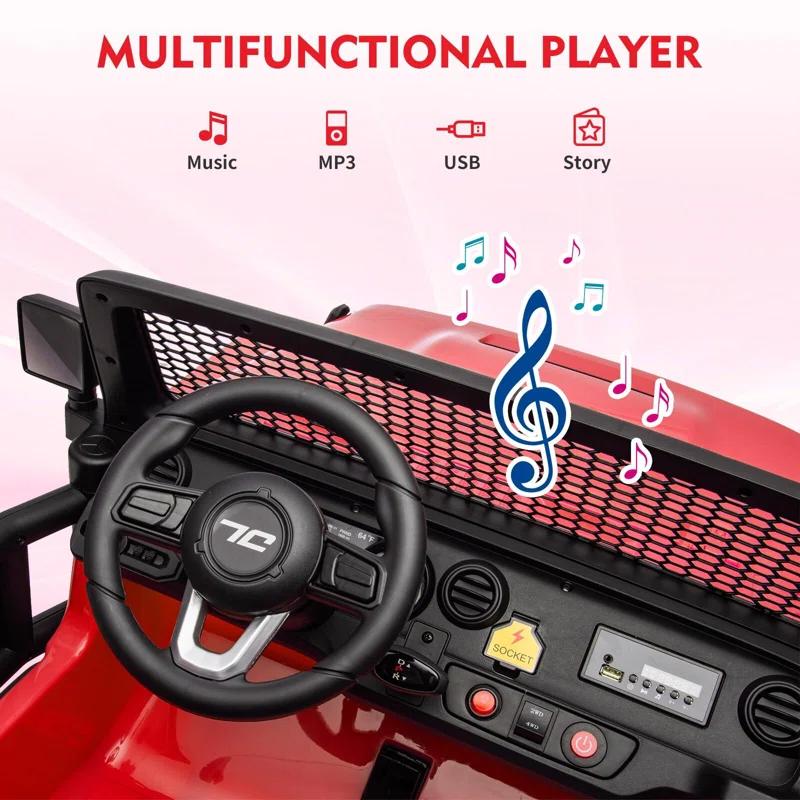 Hetoy 24V 7AH 2 Seater Kids Ride On Truck Car Electric Vehicles For Toddles 2WD/4WD Switchable Battery Powered Cars With Remote Control