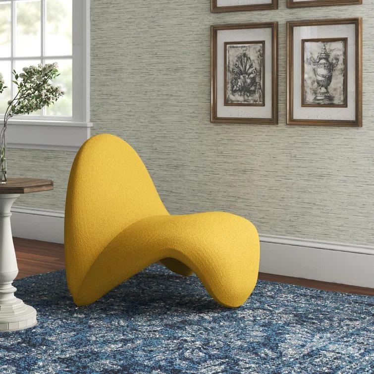 Orren Ellis Hillmar Wool Blend Upholstered Lounge Chair in Yellow