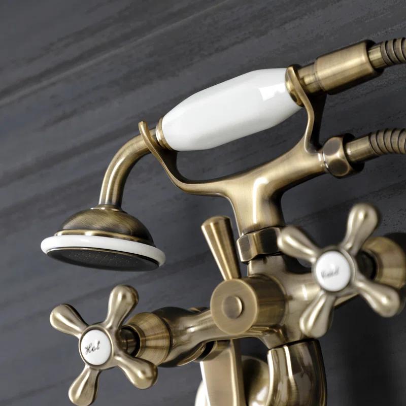 Kingston Brass Kingston Two-Handle Clawfoot Tub Faucet with Hand Shower