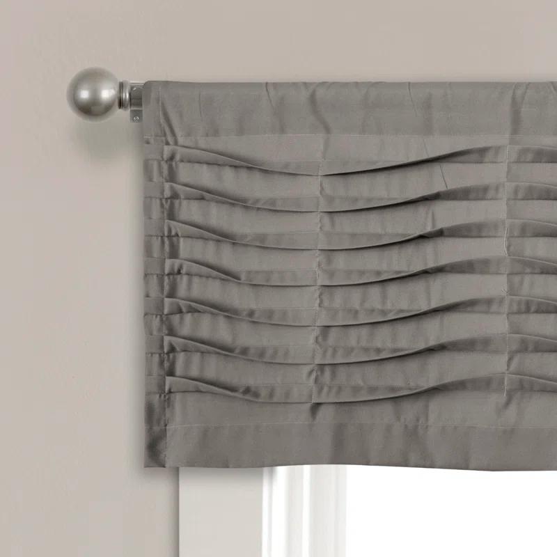 Lush Decor Tailored 52'' W Window Valance Blue,Cream,Dark Gray,Light Gray,White