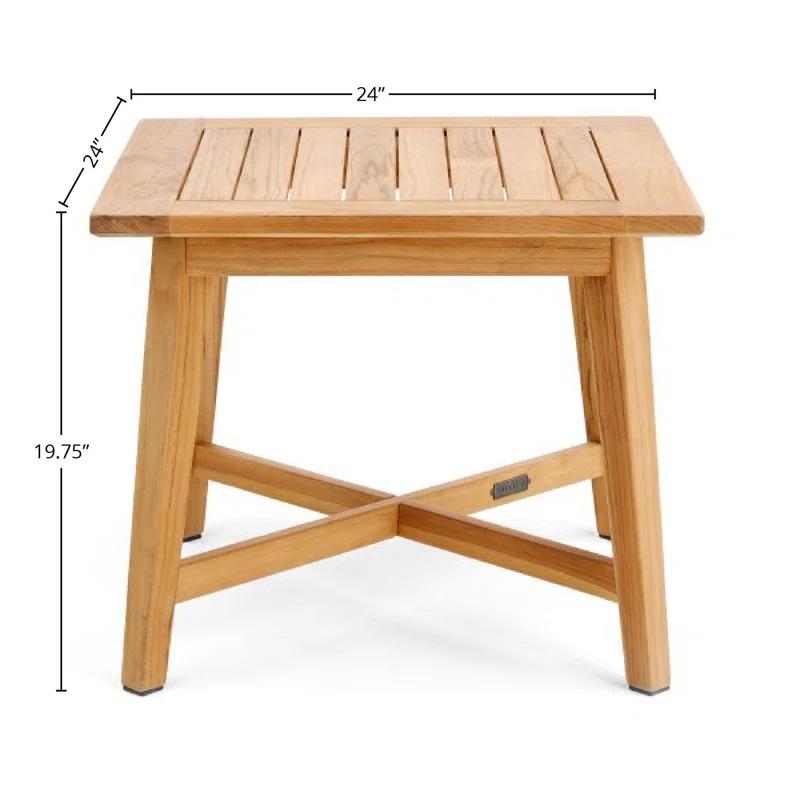 Winston Winston All-Natural Teak Outdoor 24" Square Side Table