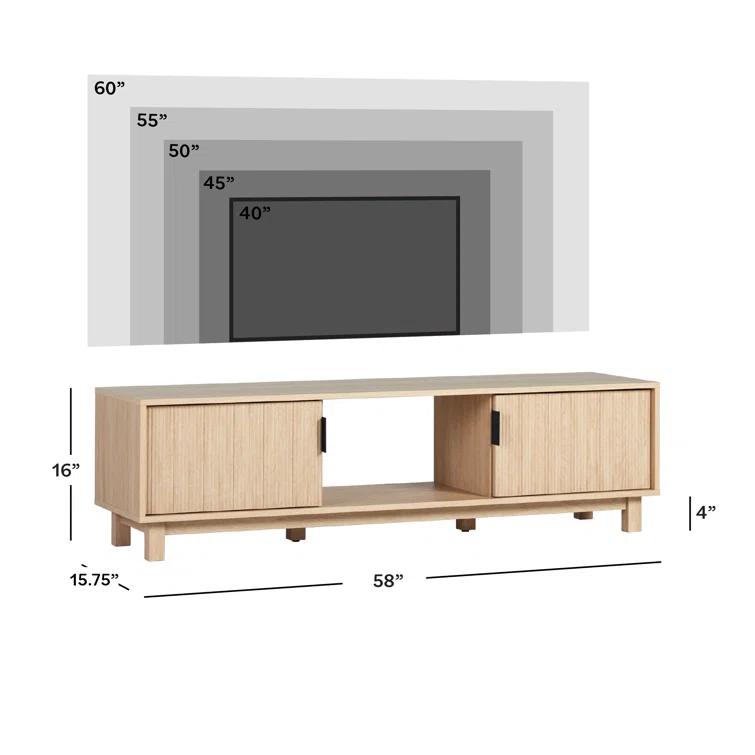 Red Barrel Studio® Farmann Reeded 2-Door TV Stand