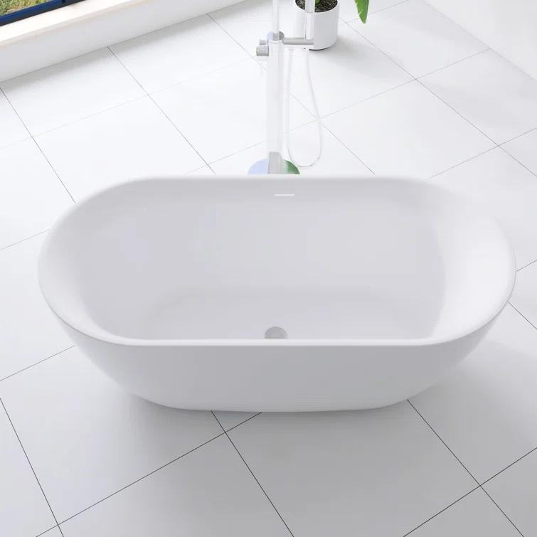 Staykiwi 67'' x 29'' Freestanding Soaking Plastic / Acrylic Bathtub JJCS04BT-67