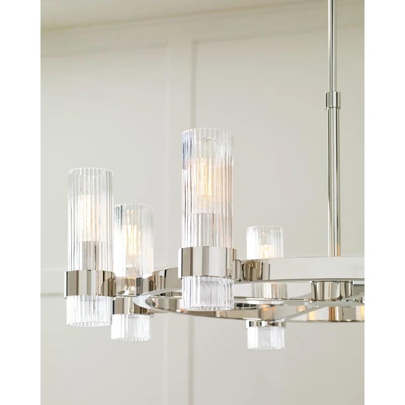 Everly Quinn 8 - Light Dimmable Wagon Wheel Chandelier