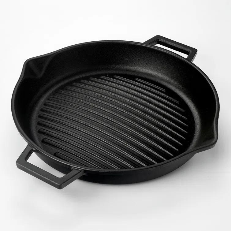 LAVA CAST IRON Lava Enameled Cast Iron Grill Pan 12 inch-Round