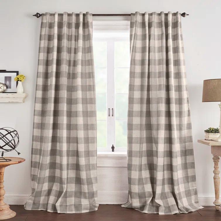 Gracie Oaks Eudell Linen Blend Blackout Single Curtain Panel Single Panel