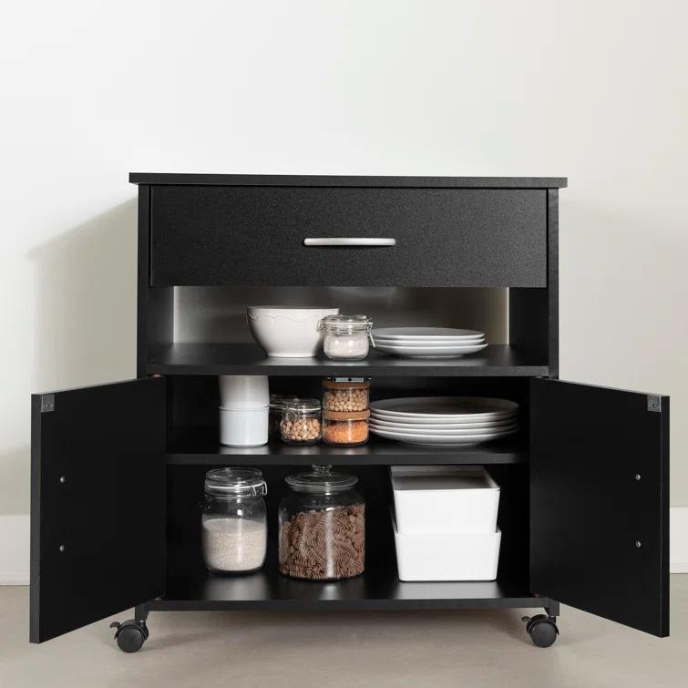 South Shore Axess 29.25'' H x 26.75'' W 2 - Cabinet Utility Cart with Wheels