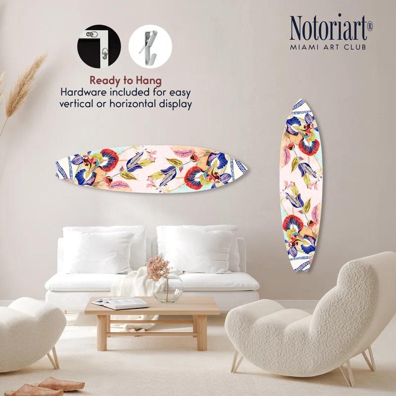 Notori Art Floral Hue Surfboard Set Acrylic Coastal Wall Art by Notoriart