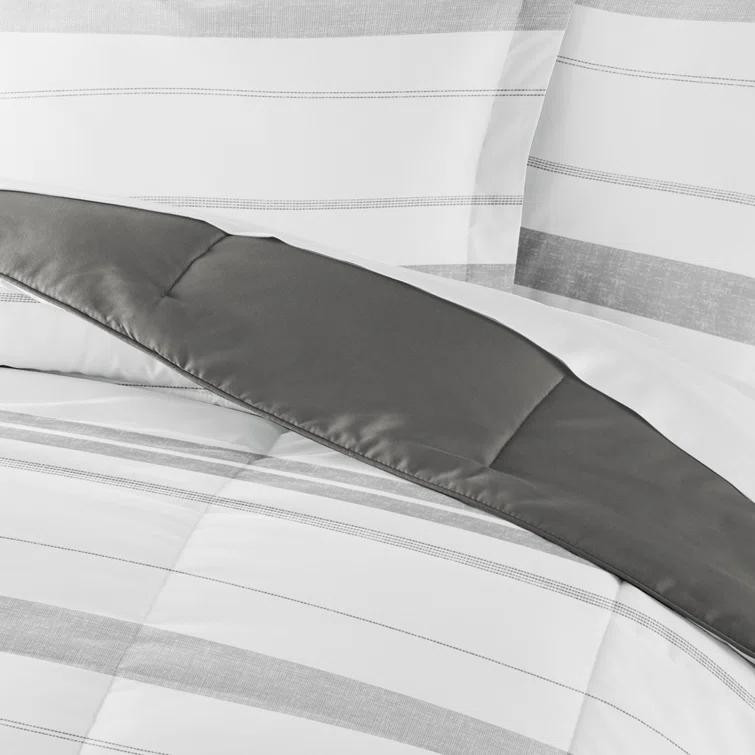 Becky Cameron Contemporary Coastal Stripe Down-Alternative Lightweight Comforter Set