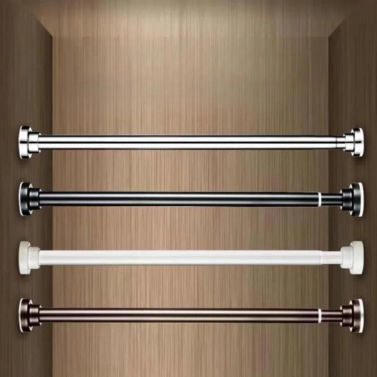 JDLiving Maxda Premium 43"- 72" Adjustable Rustproof Straight Tension Shower Curtain Rod- No Drill