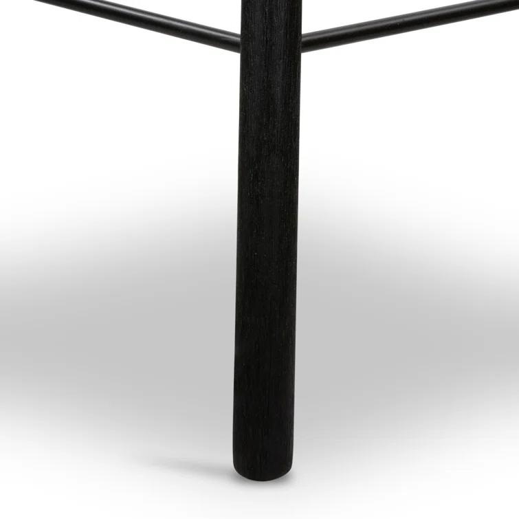 Contemporary Matte Black Solid Wood & Iron Bar Stool