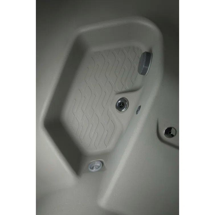HYDROLUXE SPAS Ibiza Hot Tub 4-Person Lounger, 24 SS Jet, 110V/220V, Stainless Heater, Ozone, Waterfall and Upgraded Lighting