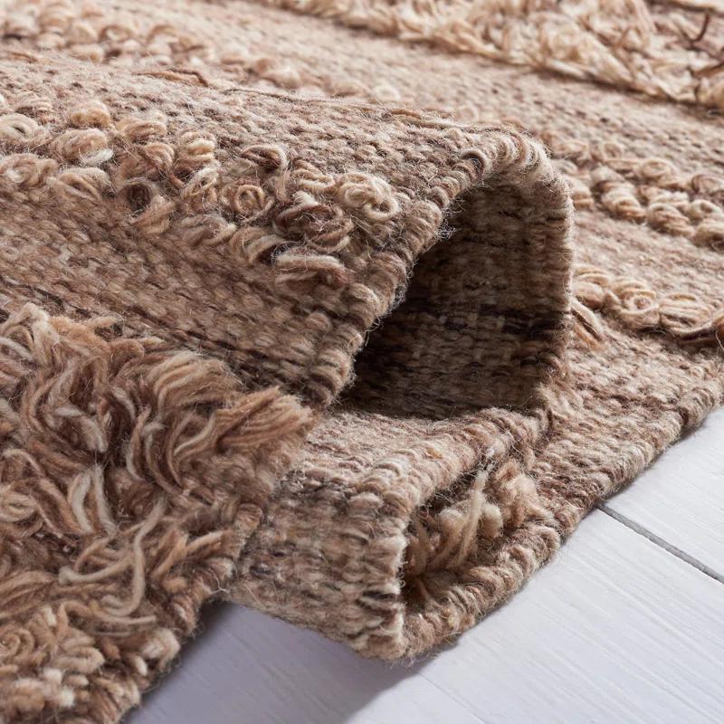 Hartzler Hand-Woven Flatweave Wool/Cotton Brown/Beige Area Rug