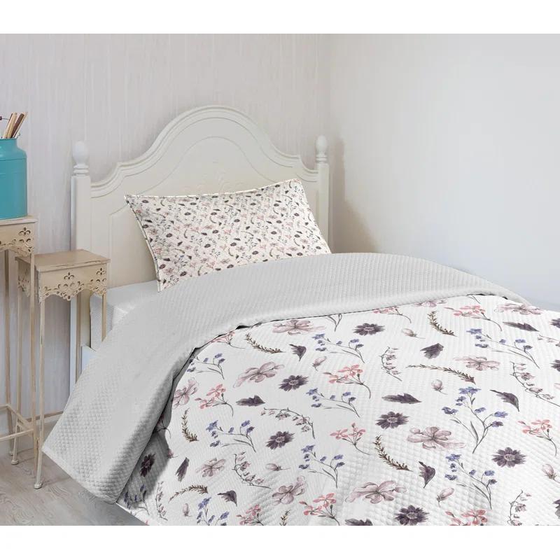 Ambesonne Ambensonne Watercolor Bedspread Vintage Multicolor Multicolor