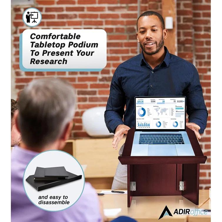 AdirOffice Adiroffice Foldable Tabletop Podium Presentation Lectern