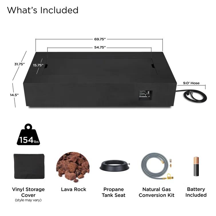 AEGEAN Propane / Natural Gas Outdoor Fire Pit Table