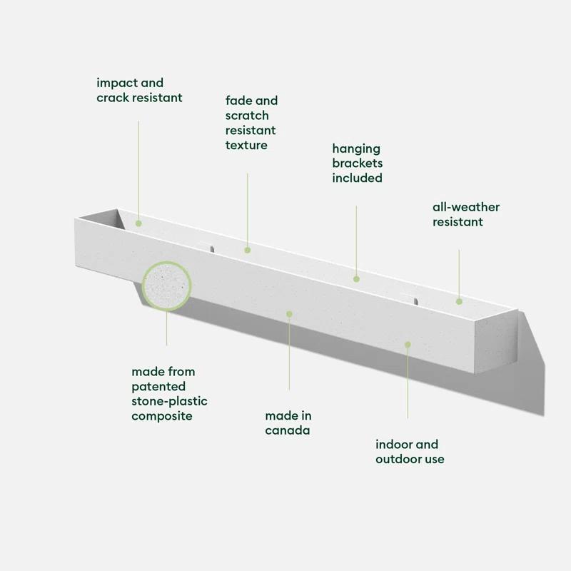 Veradek Geo Series Plastic Trough Hanging Planter