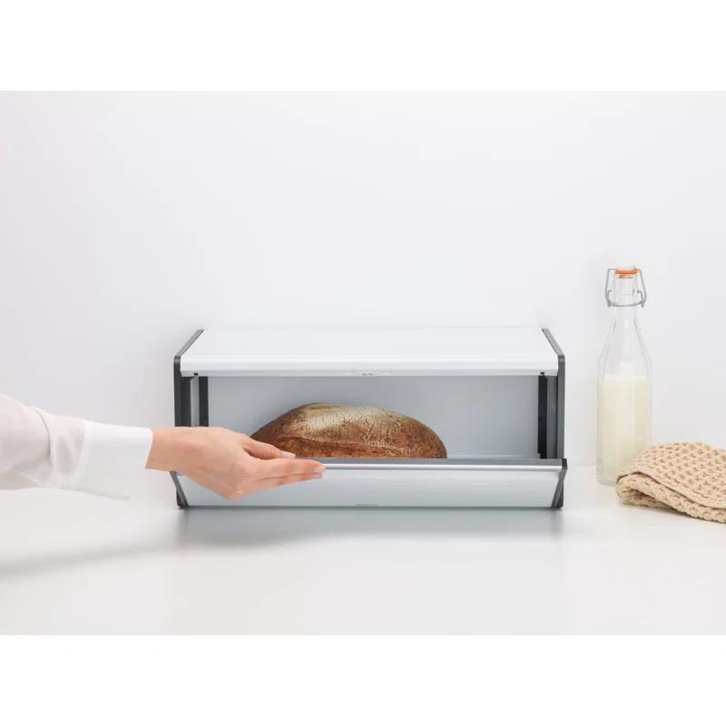 Brabantia Fall Front Bread Box, White