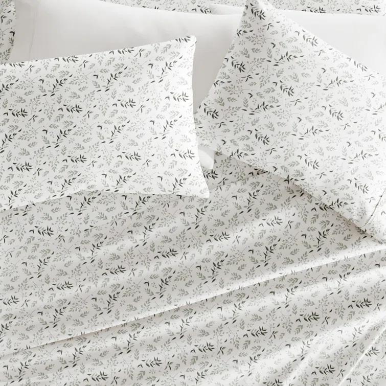 IEnjoy Home 4 Piece Sheet Set Patterned Microfiber Ultra Soft Bedding in Floral Dream