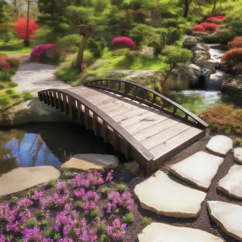 Sams Gazebos Crescent Japanese Garden Bridge 8 ft.