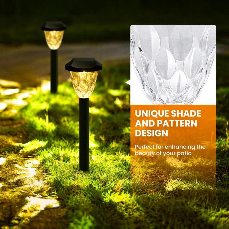 gigalumi 12 Pack Solar Pathway Lights, Waterproof Auto On/Off Outdoor Solar Lights for Garden,Walkway and Driveway,2800K