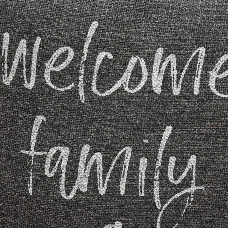 Welcome Friends & Family Fabric Weighted Floor Stop