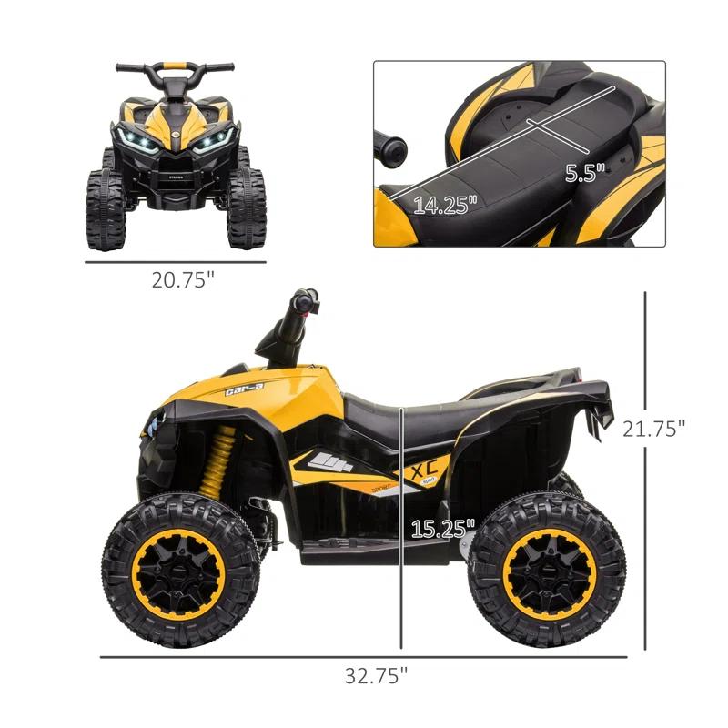 Aosom Aosom 12 Volt 1 Seater All-Terrain Vehicles Battery Powered Ride On