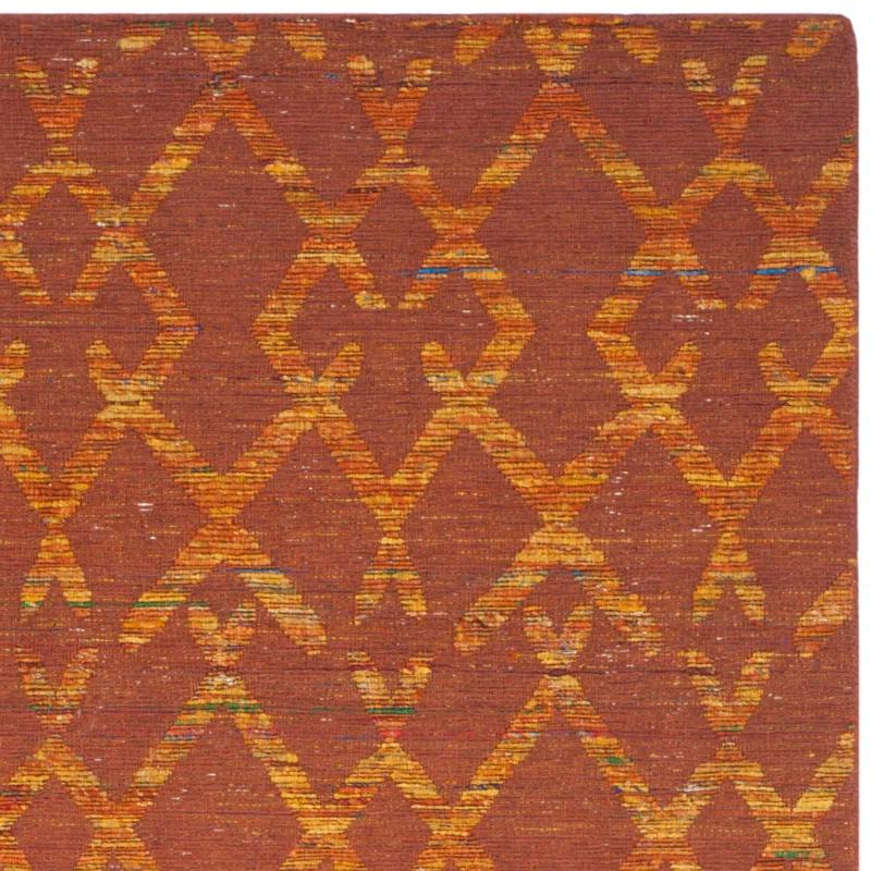 Straw Patch Hand Woven Flat Weave Wool & Cotton Geometric Rug