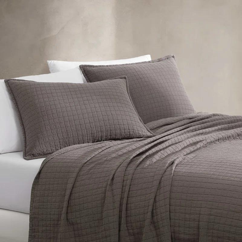 Essential Garment Washed Solid Reversible Cotton Coverlet