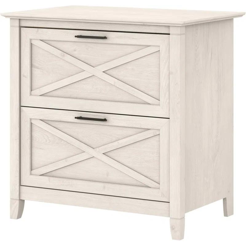 Inbox Zero 2 Drawer Lateral File Cabinet In Linen White Oak | Document Storage For Home Office | Accent Chest With Drawers