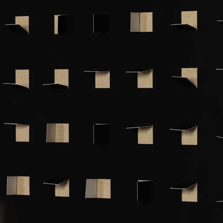 See Through Long Wall Art - Tan and Black